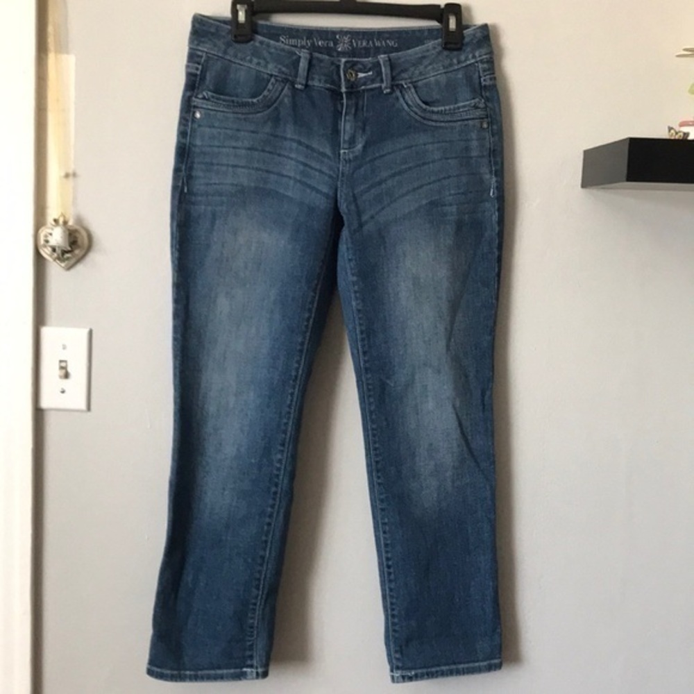 Women's crop color blue, jeans simply Vera Vera  Style straight size 6. Used